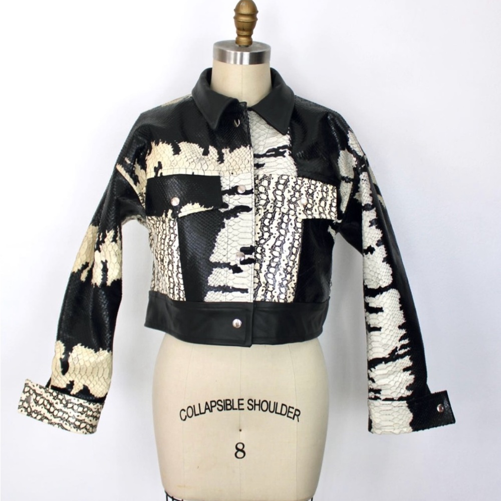 Jordana Jacket in Genuine snakeskin embossed Leather by Dre McLeod - M